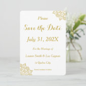 Elegante Golden Mandala bruiloft Save the Date Kaa (Staand voorkant)