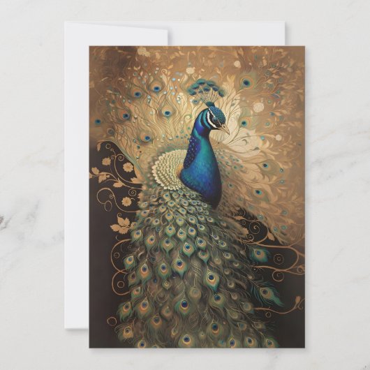Elegante Golden Peacock Bird (Voorkant)