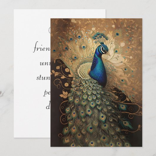 Elegante Golden Peacock Bird (Voorkant / Achterkant)