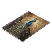 Elegante Golden Peacock Bird Notitieboek (Linkerzijde)