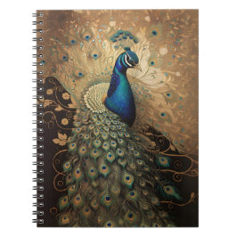 Elegante Golden Peacock Bird Notitieboek