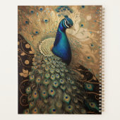 Elegante Golden Peacock Bird Planner (Achterkant)