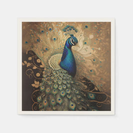 Elegante Golden Peacock Bird Servet
