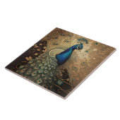 Elegante Golden Peacock Bird Tegeltje (Zijkant)