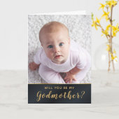 Elegante Golden Photo Godmother Request Kaart (Gele Bloem)