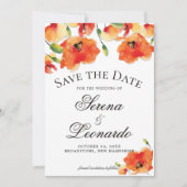 Elegante Golden Poppy Wedding Save the Date Kaart (Voorkant)