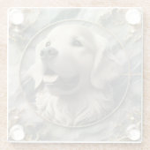 Elegante Golden Retriever Marble Design Glazen Onderzetter (Achterkant)