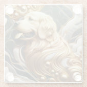 Elegante Golden Retriever Marble Vision Glazen Onderzetter (Achterkant)