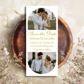 Elegante Golden Script 2 Arch foto's Sla de datum 