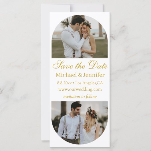 Elegante Golden Script 2 Arch foto's Sla de datum  (Voorkant)