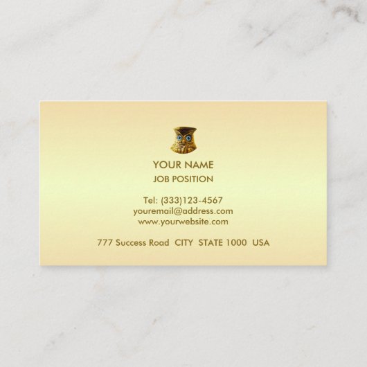 Elegante Golden Shades & Golden Stippen Visitekaartje (Achterkant)