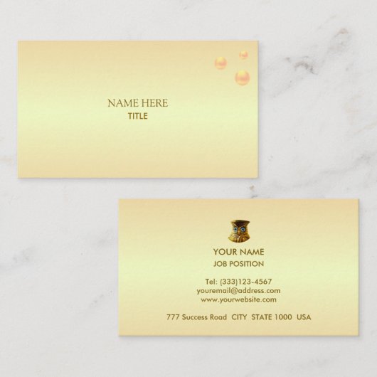 Elegante Golden Shades & Golden Stippen Visitekaartje (Voorkant / Achterkant)