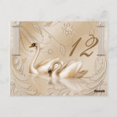 Elegante Golden Swans Tafel Kaart (Achterkant)