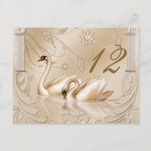 Elegante Golden Swans Tafel Kaart