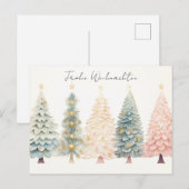Elegante goldene und grüne Weihnachtsbäume Briefkaart (Voorkant / Achterkant)