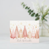 Elegante goldene und grüne Weihnachtsbäume Briefkaart (Staand voorkant)