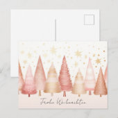 Elegante goldene und grüne Weihnachtsbäume Briefkaart (Voorkant / Achterkant)