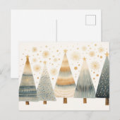 Elegante goldene Weihnachtsbäume  Briefkaart (Voorkant / Achterkant)