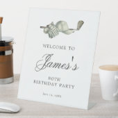 Elegante Golf 80e Verjaardagsfeestje Welkom Reclamebord Met Voetstuk (Insitu)