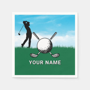Elegante golf eigen naam ontwerp servet