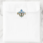 Elegante Golf Fleur De Lis Ontwerp Vierkante Sticker (Tas)