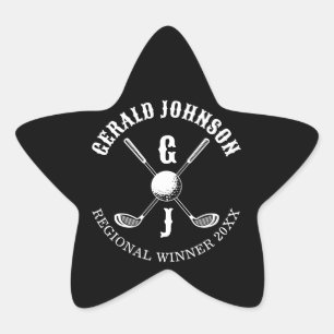 Elegante Golf Monogr... Ster Sticker