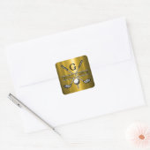 Elegante Golf Monogr... Vierkante Sticker (Envelop)