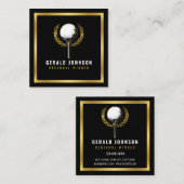 Elegante Golf Monogram Design Square Business Car Vierkante Visitekaartje (Voorkant / Achterkant)