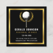 Elegante Golf Monogram Design Square Business Car Vierkante Visitekaartje (Achterkant)