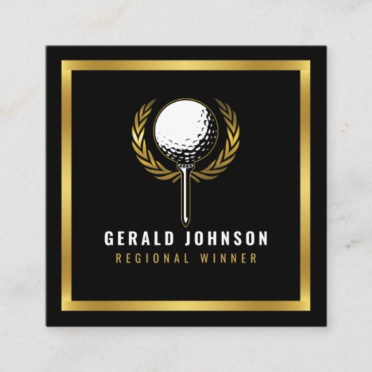 Elegante Golf Monogram Design Square Business Car Vierkante Visitekaartje (Voorkant)