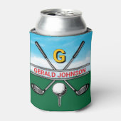 Elegante golf monogram ontwerp kan koeler (Blikje Voorkant)