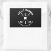 Elegante Golf Monogram... Rechthoekige Sticker (Tas)