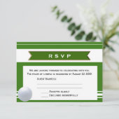 Elegante golf-thema RSVP trouwkaart (Staand voorkant)