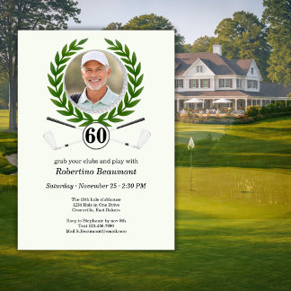 Elegante golf thema speler ervaring 60ste verjaard kaart