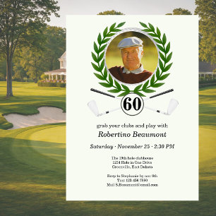Elegante golf thema speler ervaring 60ste verjaard kaart