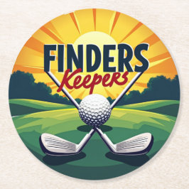 Elegante golf themed artwork voor enthousiasten ronde kartonnen onderzetter