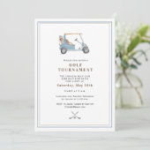 Elegante Golf Toernooi Uitnodiging (Staand voorkant)
