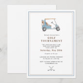 Elegante Golf Toernooi Uitnodiging (Voorkant / Achterkant)