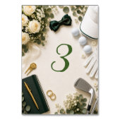 Elegante Golf Trouwflatlay Kaart (Achterkant)