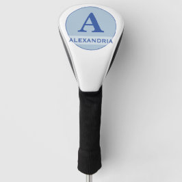 Elegante Golfclub Monogram Naam Blauw Golfheadcover