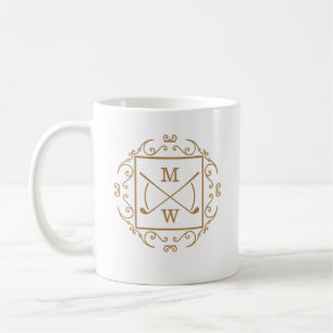 Elegante golfclubs monogram koffiemok