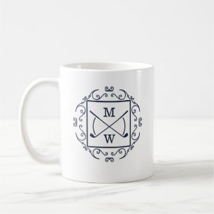Elegante golfclubs monogram koffiemok