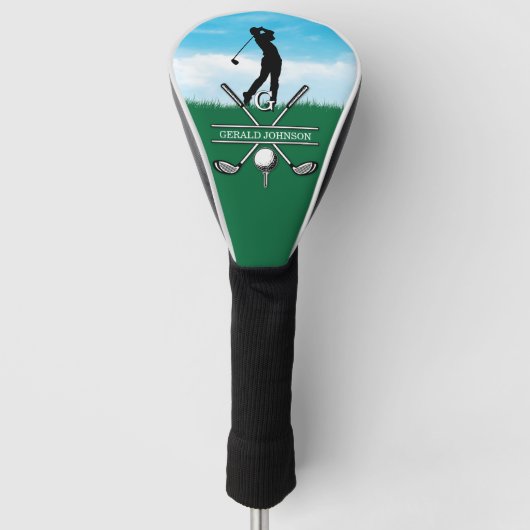 Elegante Golfer Custom Monogram Design Golfheadcover (Voorkant)