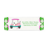 Elegante golfkar klaar voor babyshower etiket (Voorkant)