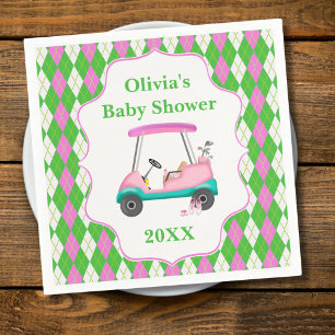 Elegante golfkar klaar voor babyshower servet