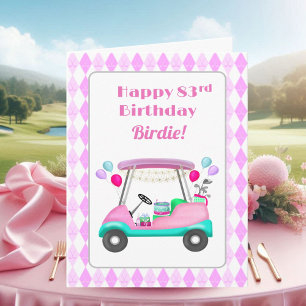 Elegante golfkar voor dames 83ste verjaardag kaart