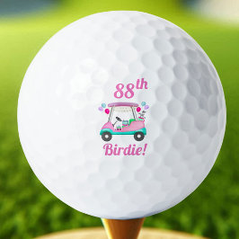 Elegante golfkar voor dames 88ste verjaardag naam golfballen