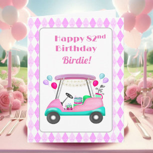Elegante golfkar voor dames verjaardagsfeest 82ste kaart