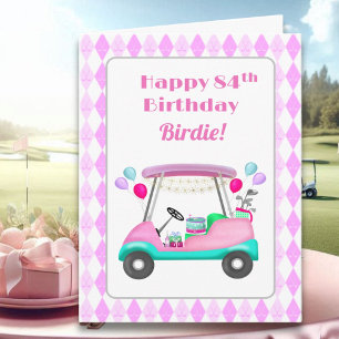 Elegante golfkar voor dames verjaardagsfeest 84ste kaart