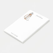 Elegante golftas met initialen notitieblok post-it® notes (Schuin)